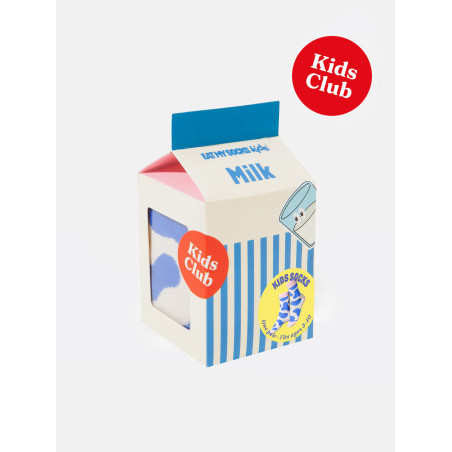 Chaussettes Fun pour enfants, Milk, Blue