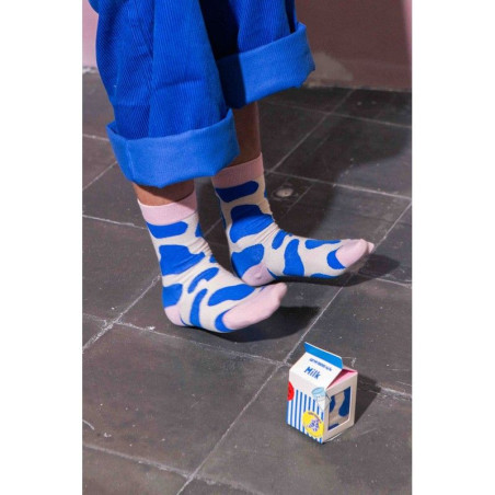 Chaussettes Fun pour enfants, Milk, Blue