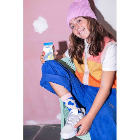 Chaussettes Fun pour enfants, Milk, Blue
