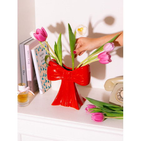 DOIY, Vase, Bow, Red