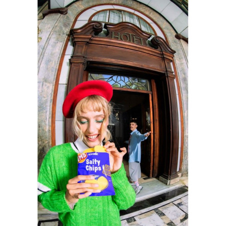 Chaussettes Fun pour adultes, Salty Chips, Blue