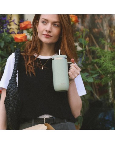 Cold cup isotherme inox avec anse - Matt - Vert tilleul - 600ml