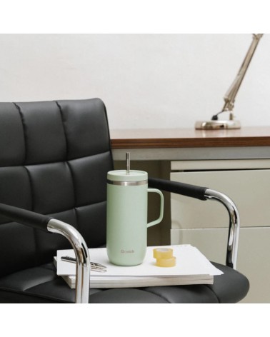 Cold cup isotherme inox avec anse - Matt - Vert tilleul - 600ml