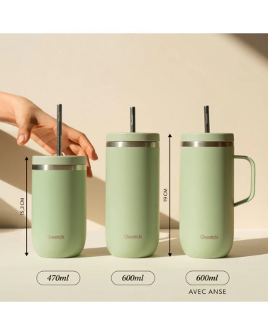 Cold cup isotherme inox anse - Granite - Bleu nuit - 600ml