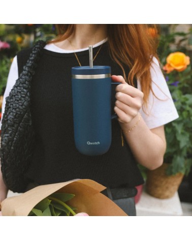 Cold cup isotherme inox anse - Granite - Bleu nuit - 600ml