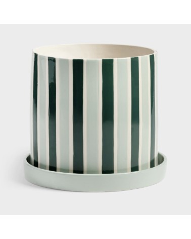 Jardinière à rayures contrastées