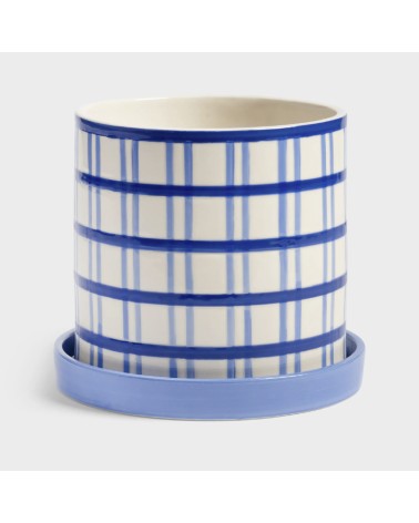 Jardinière à cadrillage contrasté