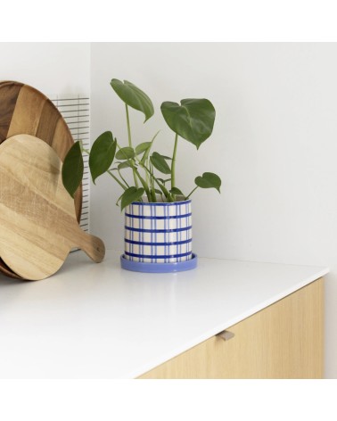 Jardinière à cadrillage contrasté