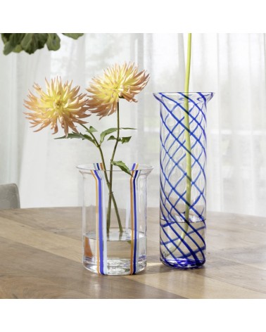 Vase yogu spiral blue