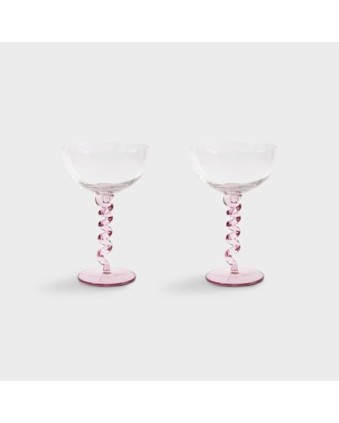 Coupe spiral pink set of 2