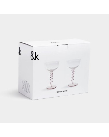 Coupe spiral pink set of 2