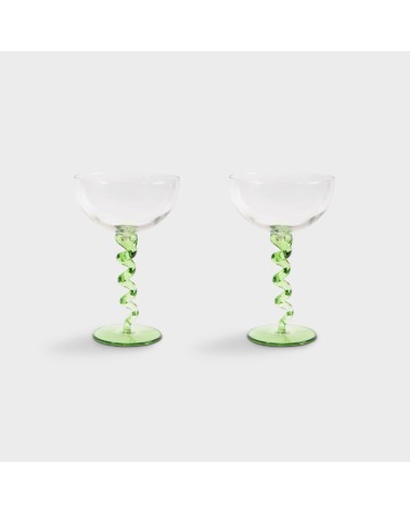 Coupe spiral green set of 2