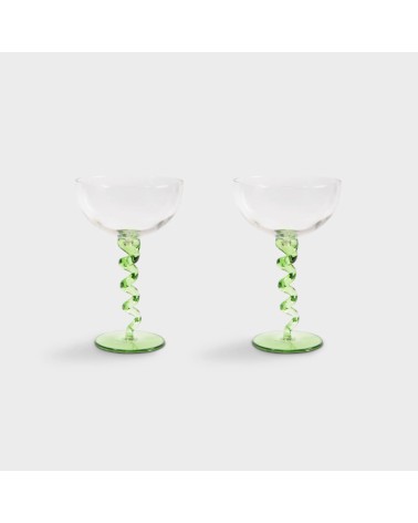 Coupe spiral green set of 2