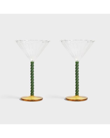 Coupe perle green set of 2
