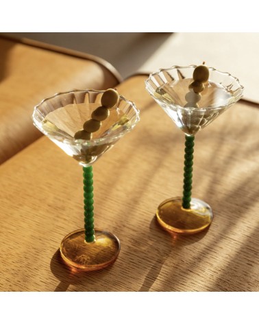 Coupe perle green set of 2