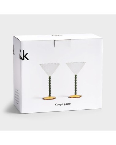 Coupe perle green set of 2